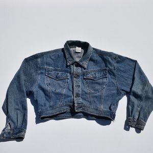 80’s light blue denim “don’t stop” jacket